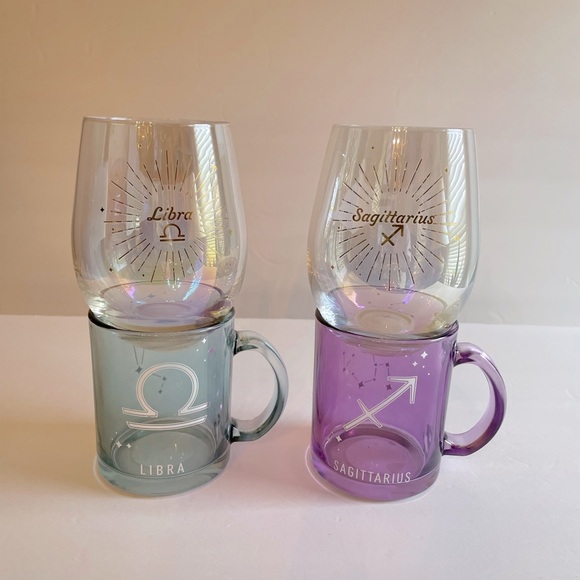Other - Libra - Sagittarius zodiac glass set